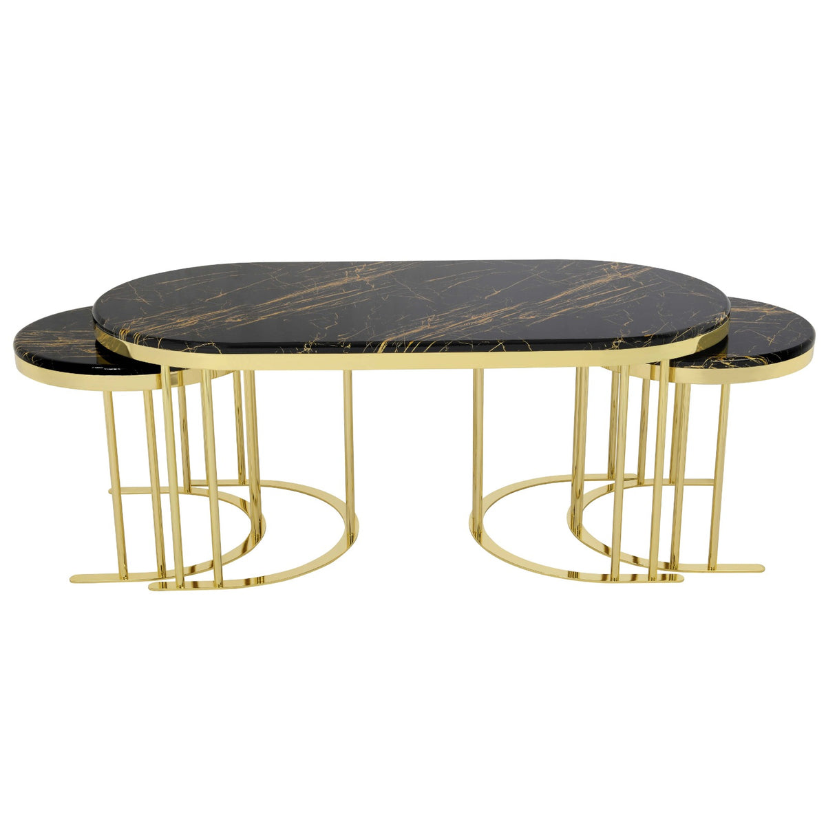 Lena Oval Soffbord Set 2+1