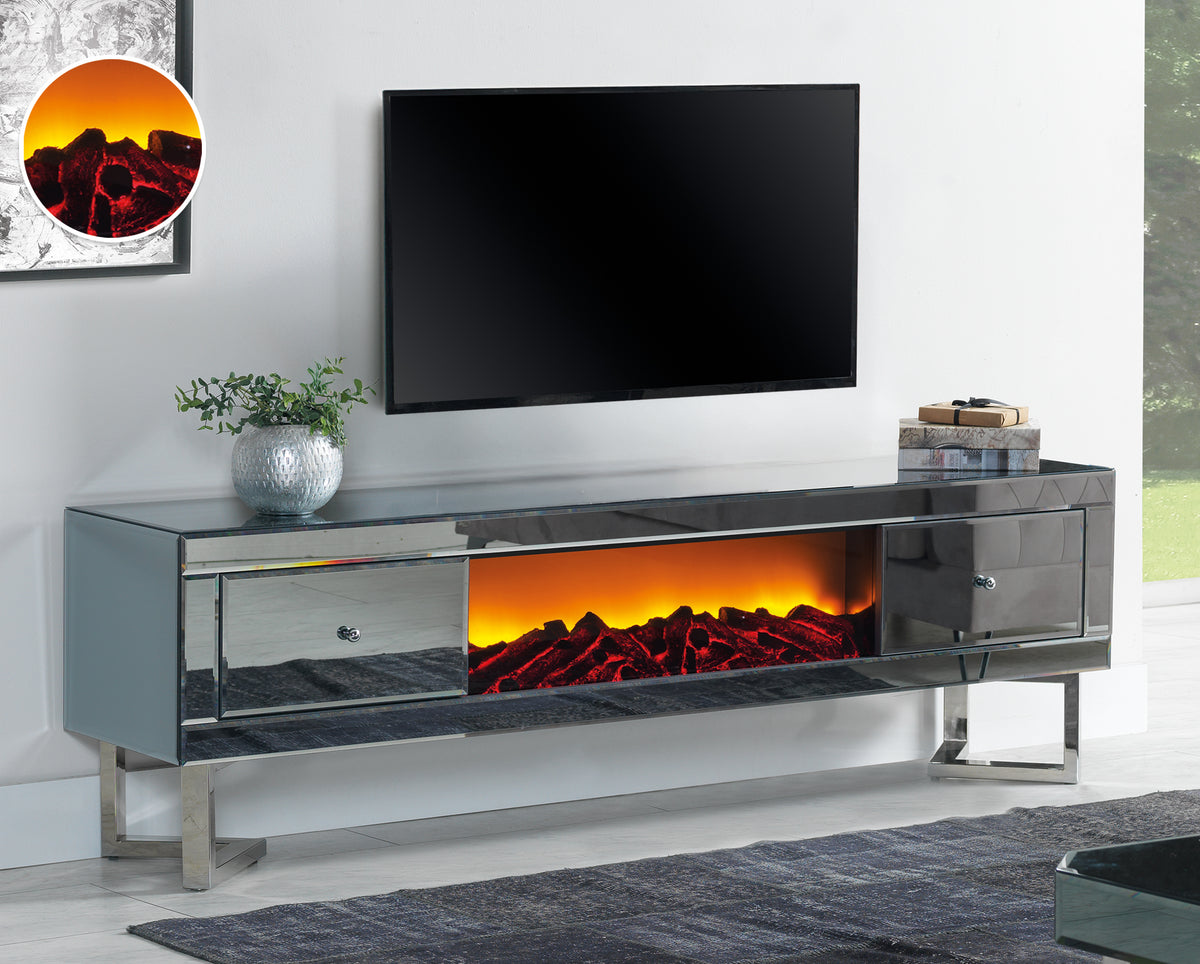 FASHION TV BÄNK med EL KAMIN