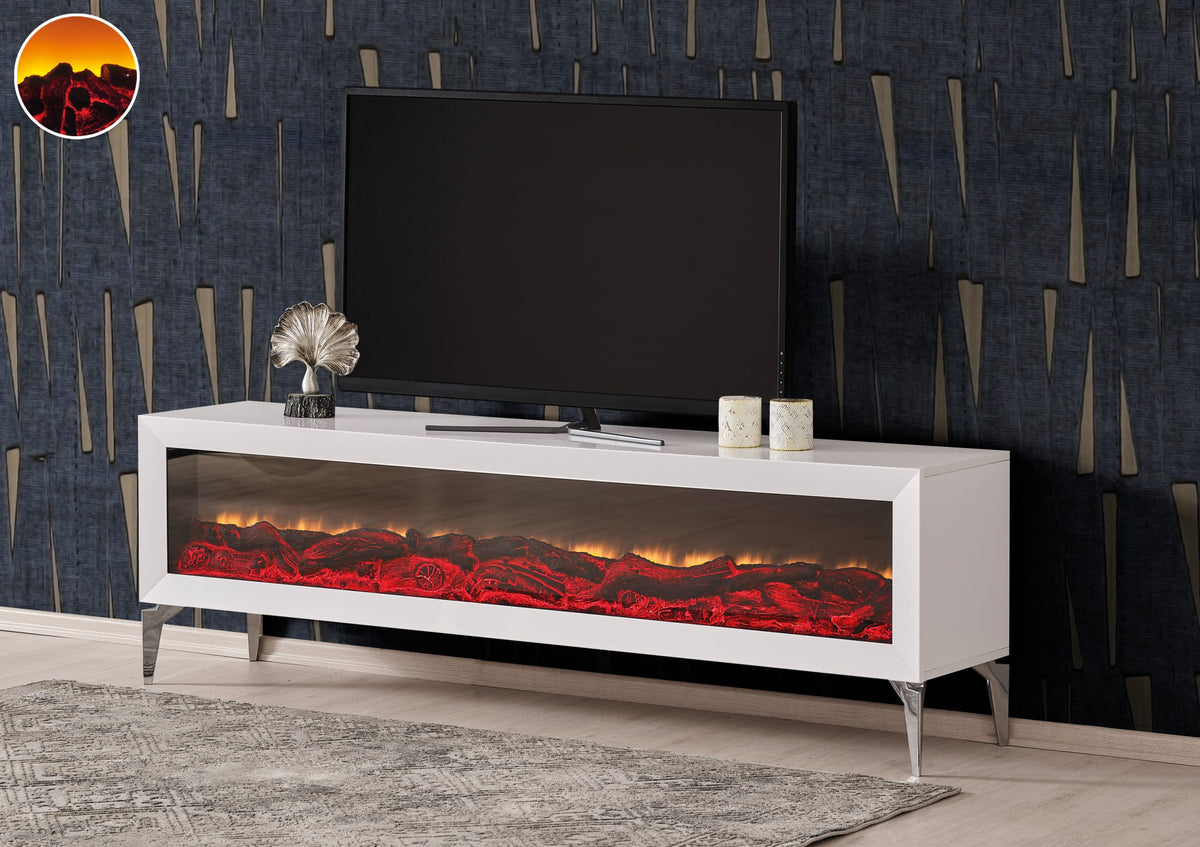 LOVE TV-BÄNK MED EL KAMIN