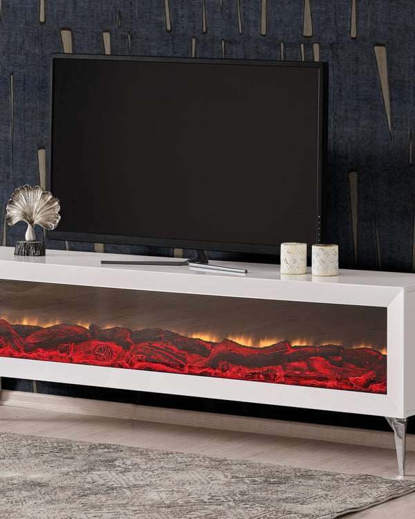LOVE TV-BÄNK MED EL KAMIN